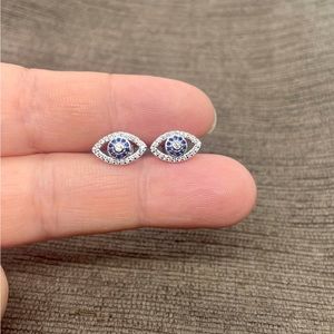 Sterling Silver Evil Eye Stud Earrings